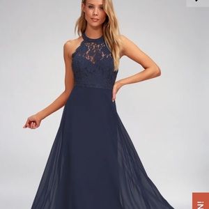 Lulu’s blue lace maxi dress